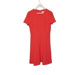Eliza J coral ponte knit skater flared dress